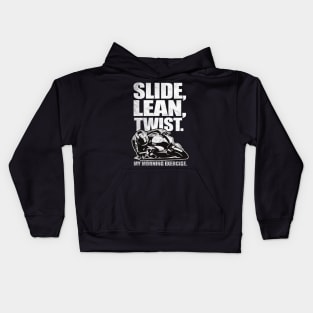 Slide, Lean, Twist. Sports Bike Kids Hoodie